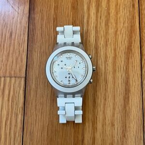 Swatch White Chronograph Watch